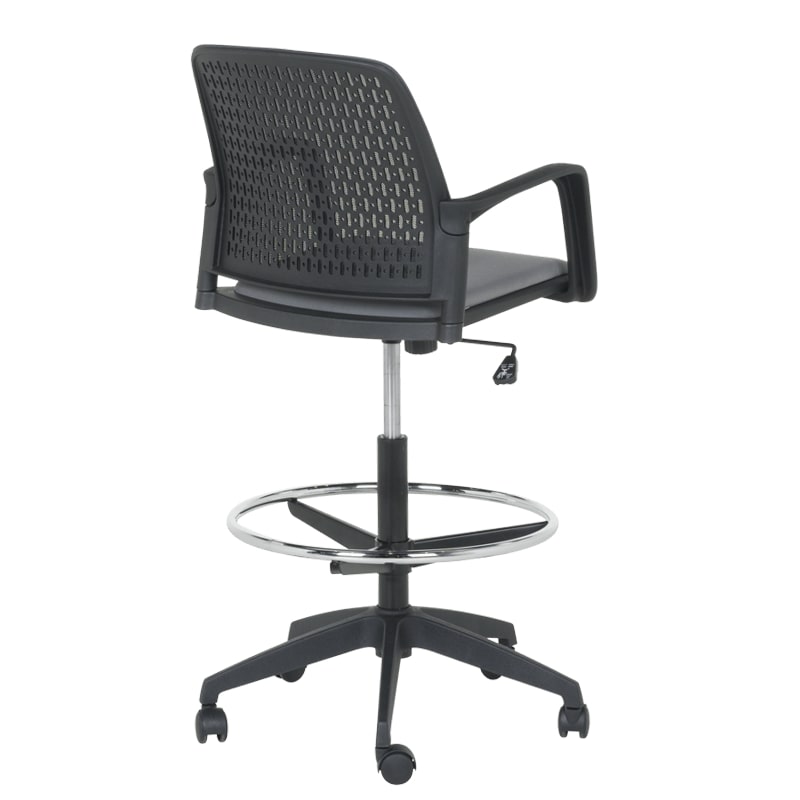 Висок работен стол Carmen 7556 черна рамка-сив